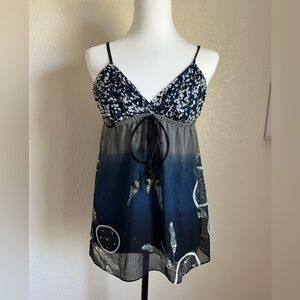 Navy Dreamcatcher Print Spaghetti Strap Tunic